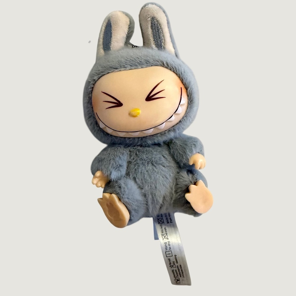 Pop Mart Labubu The Monsters Plush Vinyl Figure Grey Bunny Suit Small Toy Kasing